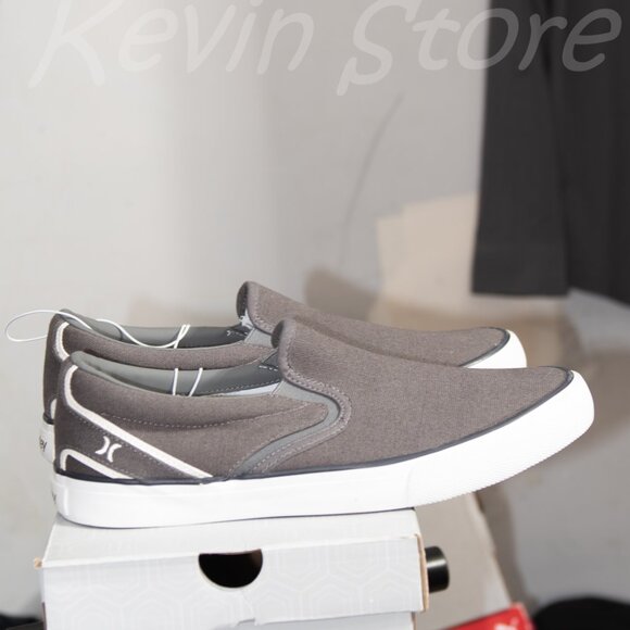 Hurley Men's Canvas‎ Slip-on Shoe, Gray, New Ships without Box - Picture 2 of 7